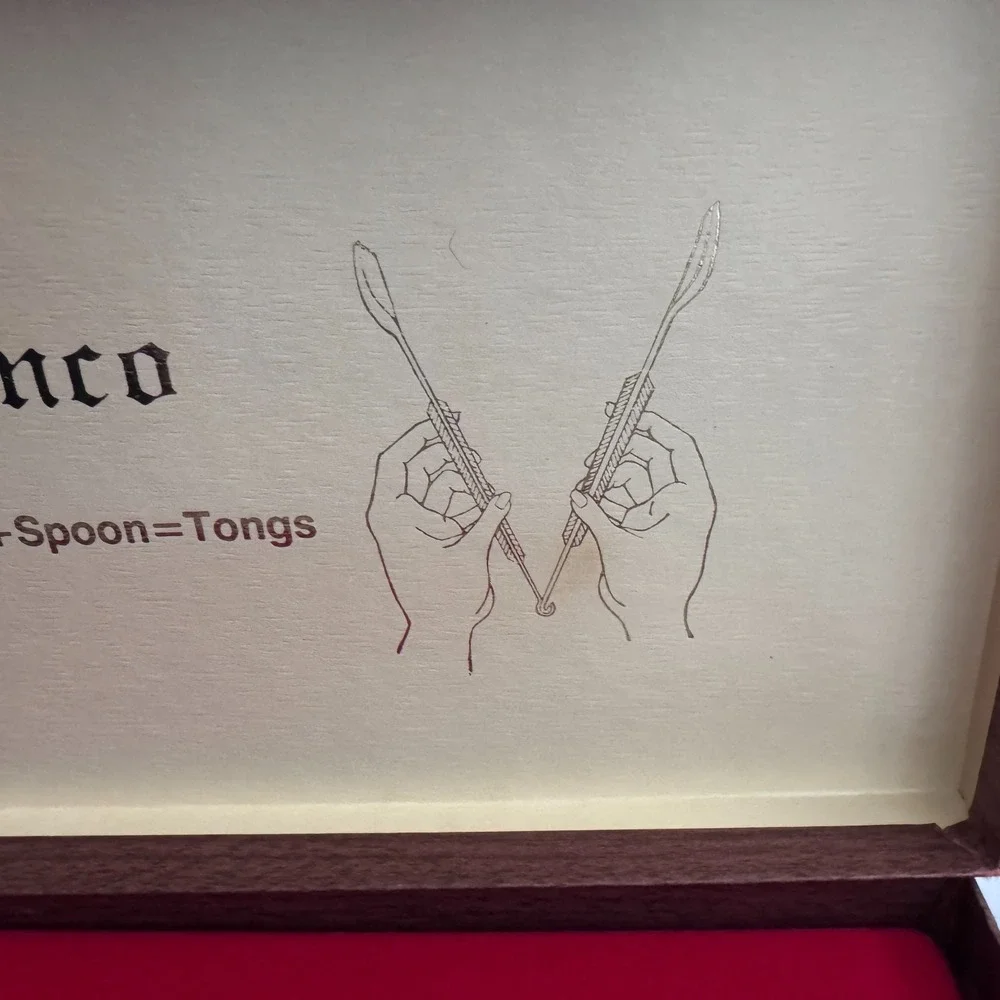 Vintage Burnco Serving Fork & Spoon = Tongs Stainless Steel‎ Japan